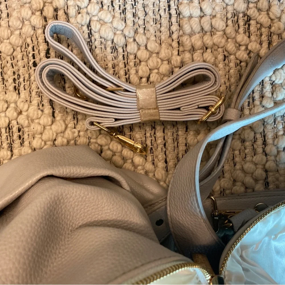 Luli Bebe Monaco Stone Grey Vegan Leather Backpack